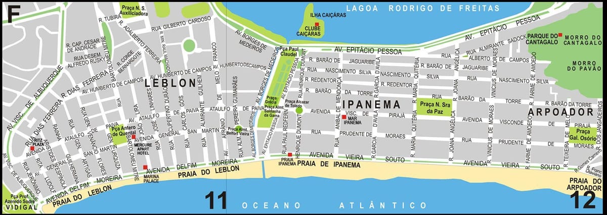 leblon Rio de Janeiro map