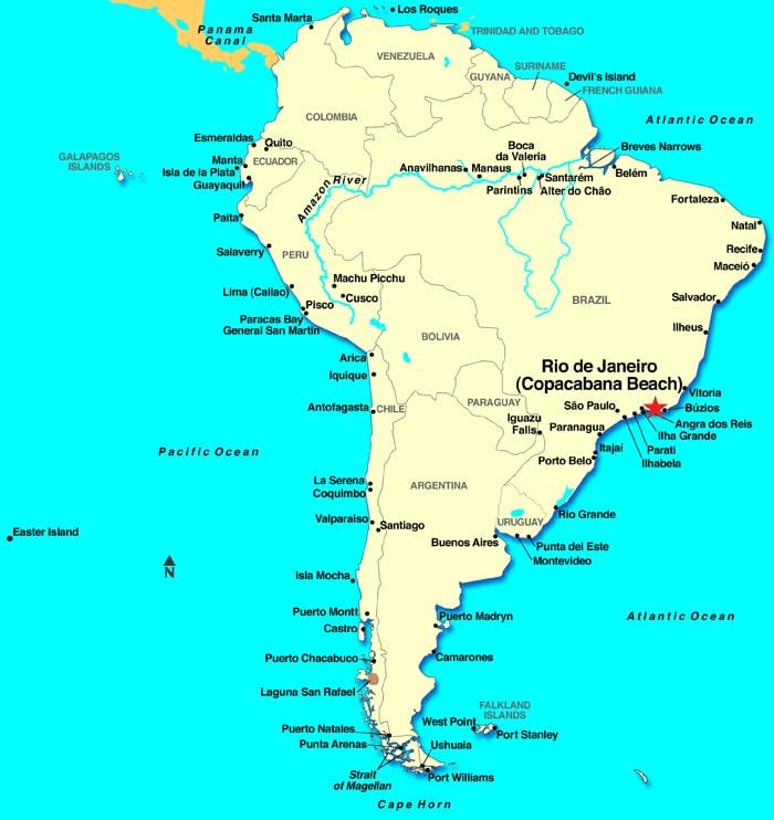 Rio de Janeiro map south america