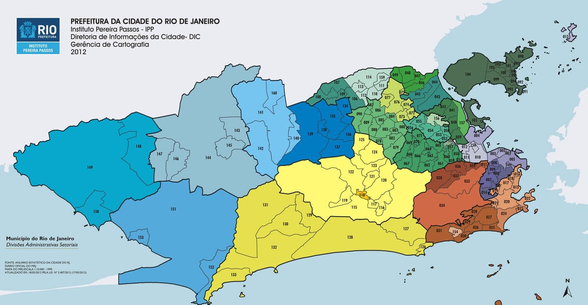 Rio de Janeiro arrondissement map