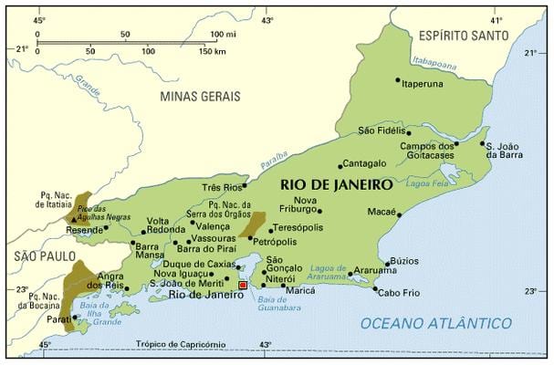 coordinates map of Rio de Janeiro