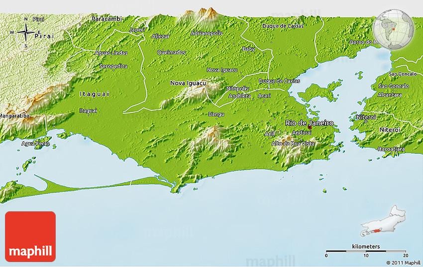 geographic map of Rio