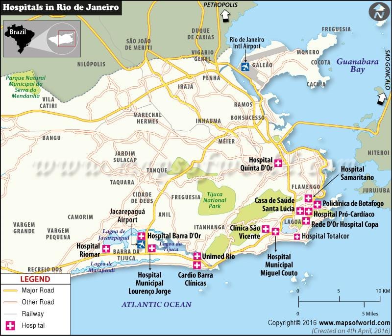 Rio de Janeiro hospital map