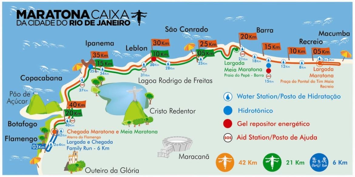 map of Rio marathon route