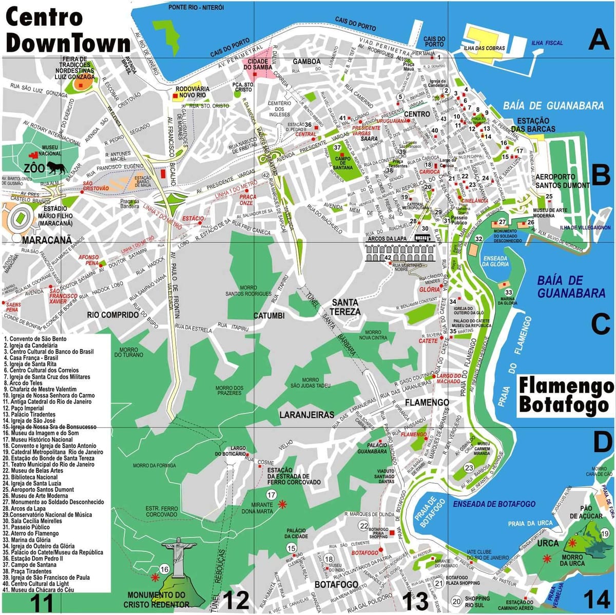 map of Rio walking tour