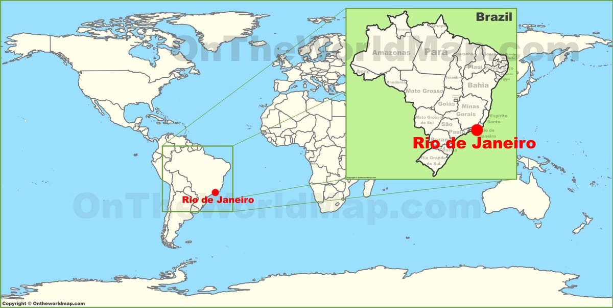 world map of Rio de Janeiro brazil
